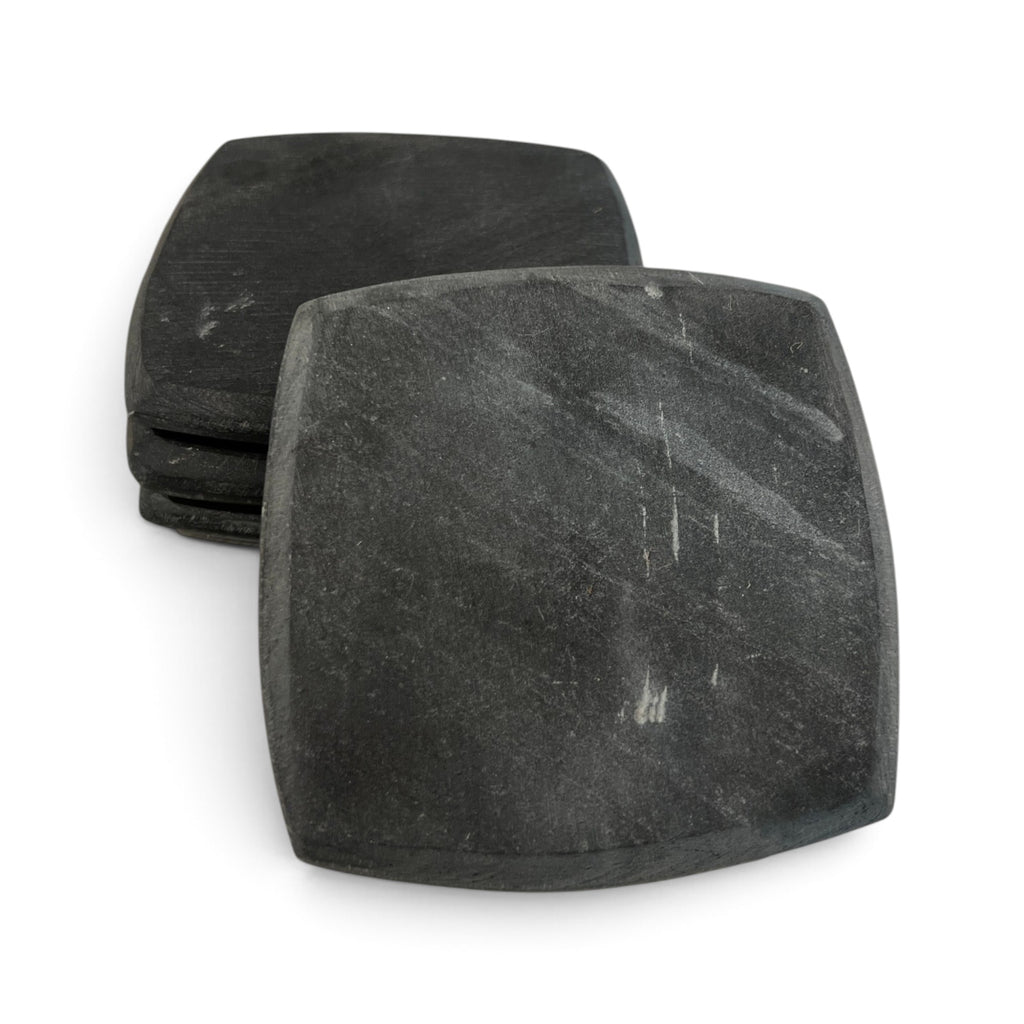 Black Slate Coaster Set (Set of 4)