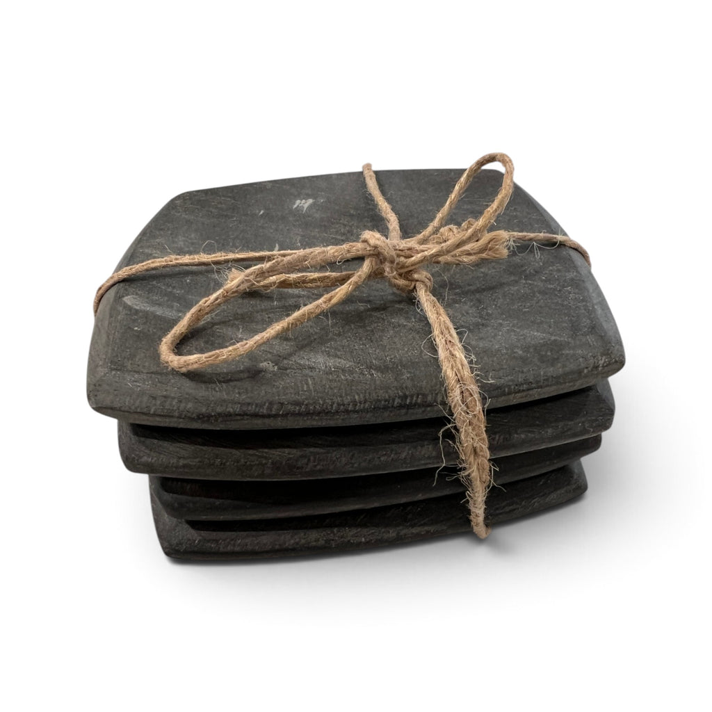 Black Slate Coaster Set (Set of 4)
