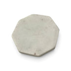 White Octagonal Marble Coaster Set (Set of 4)