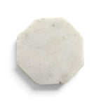 White Octagonal Marble Coaster Set (Set of 4)