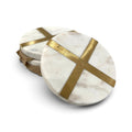 White Glimmer Round Coaster Set (Set of 4)