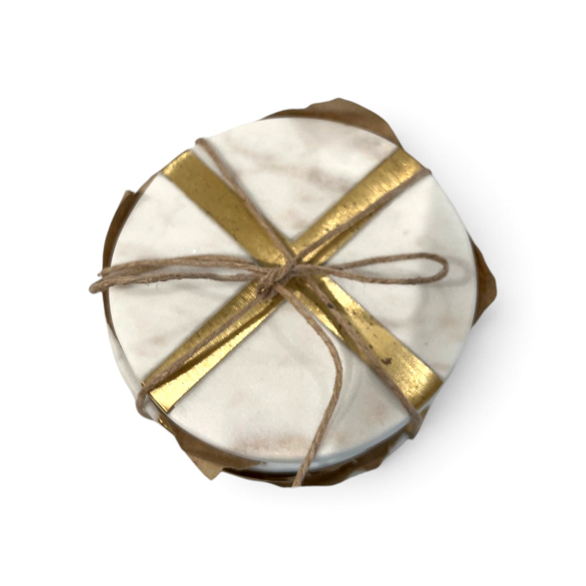 White Glimmer Round Coaster Set (Set of 4)