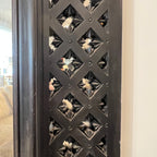 19th Century French Antique Napoleon III Black Mirror with Detailed Carving