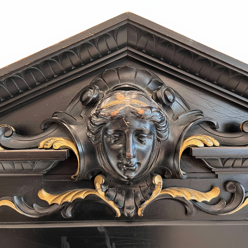 19th Century French Antique Black Throne from Paris