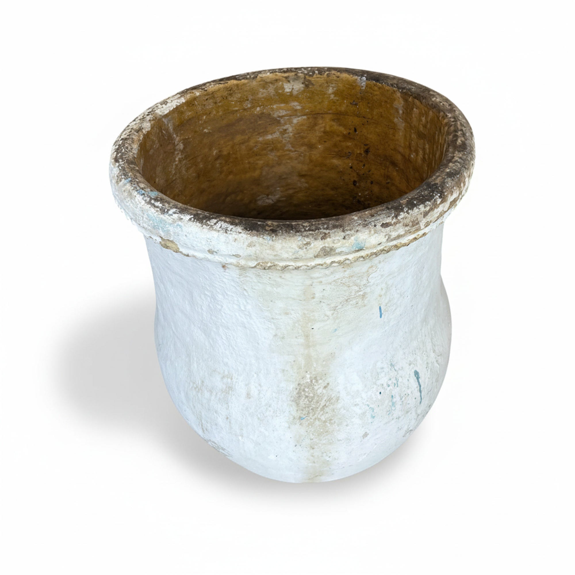 19th Century Spanish Tall White Antique Jardiniere