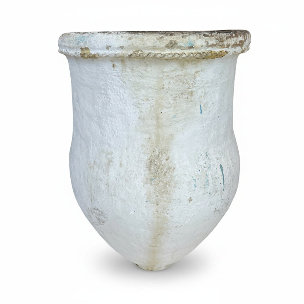 19th Century Spanish Tall White Antique Jardiniere