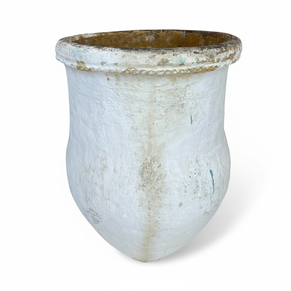 19th Century Spanish Tall White Antique Jardiniere