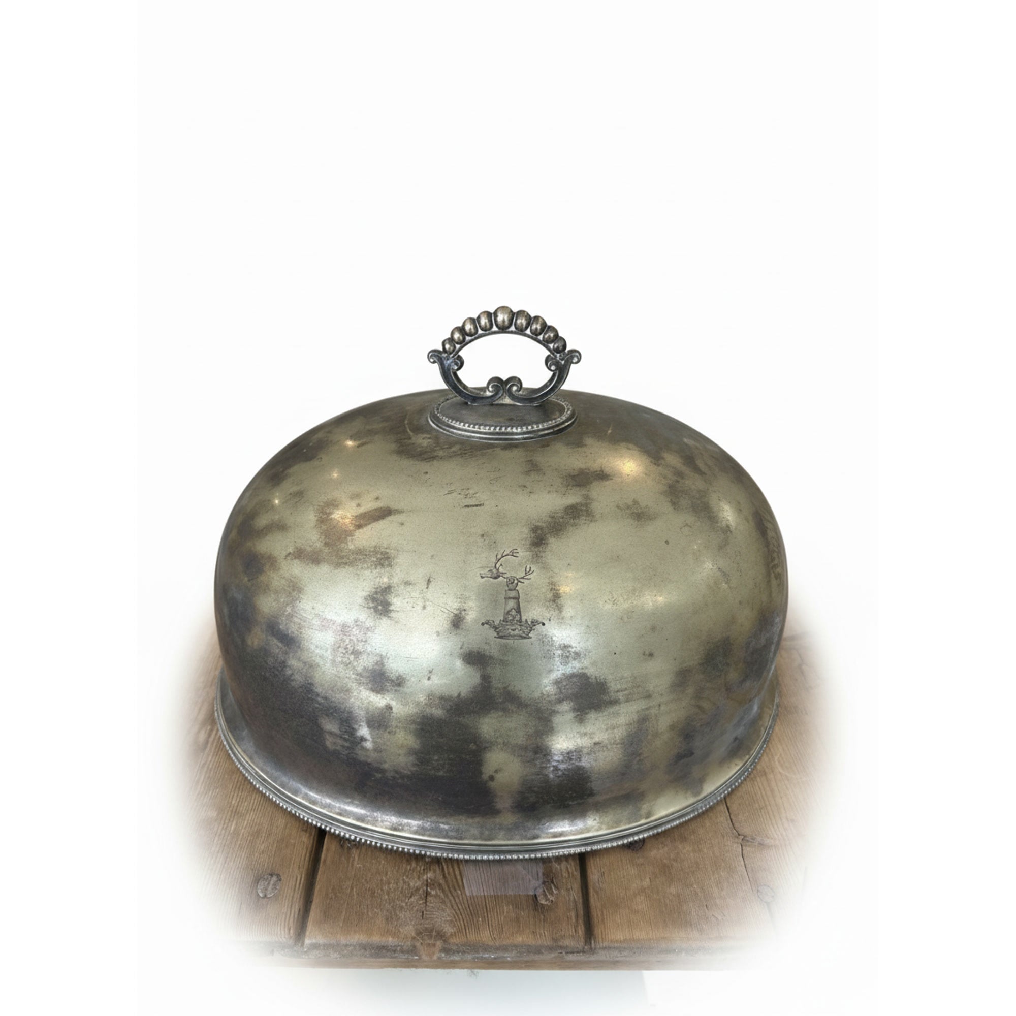 Cloche with Crown and Arm Holding Stag's Head