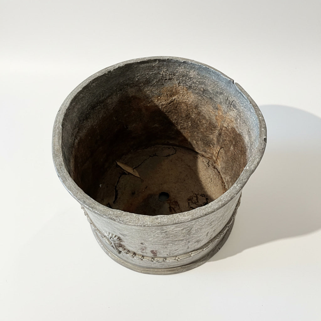 18-19th Century Pair of Lead Antique Planters from England with Relief - 2 Pairs Available