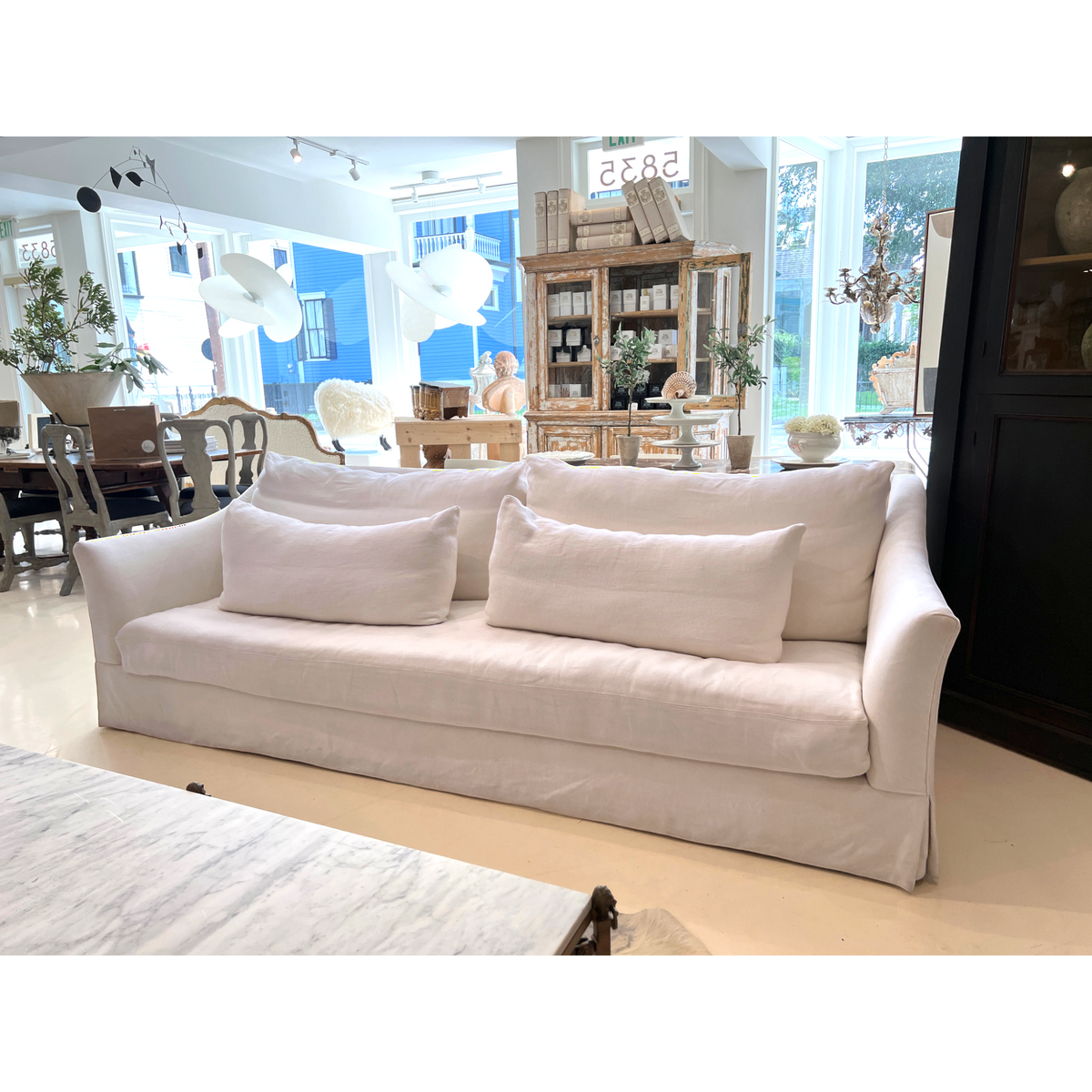Belgian Linen Slope Arm Sofa