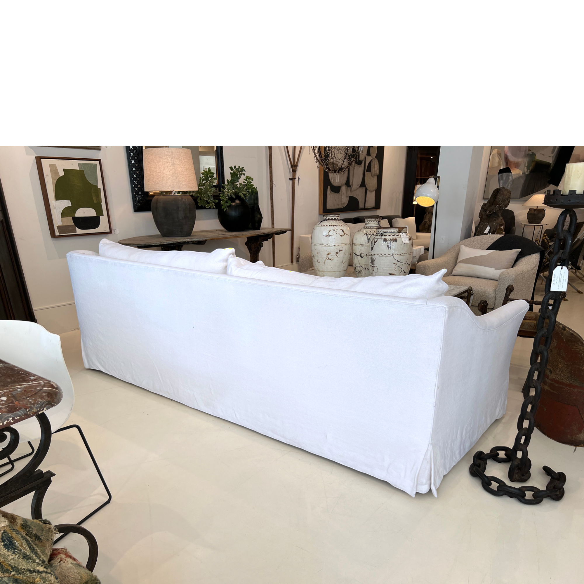 Belgian Linen Slope Arm Sofa