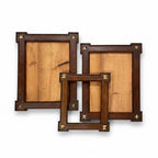 Antique French Directoire Walnut Frames with Brass - 3