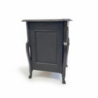 18th Century French Black Antique Chest w/Hoof Feet and Silver Hardware