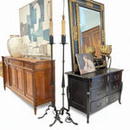 Antique Pair Large Giltwood Candlesticks