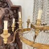 19th Century Italian Large Empire Crystal & Gilded Iron Antique Chandelier