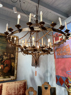 Early 20th Century French 36 Light Chandelier from a Chateau Near Paris