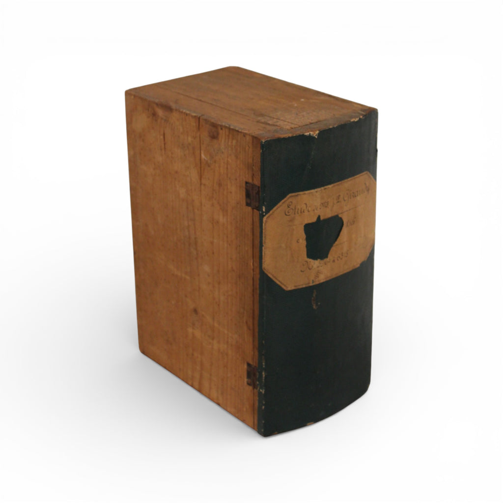 19th Century French Antique Set of 2 Wood Book Boxes