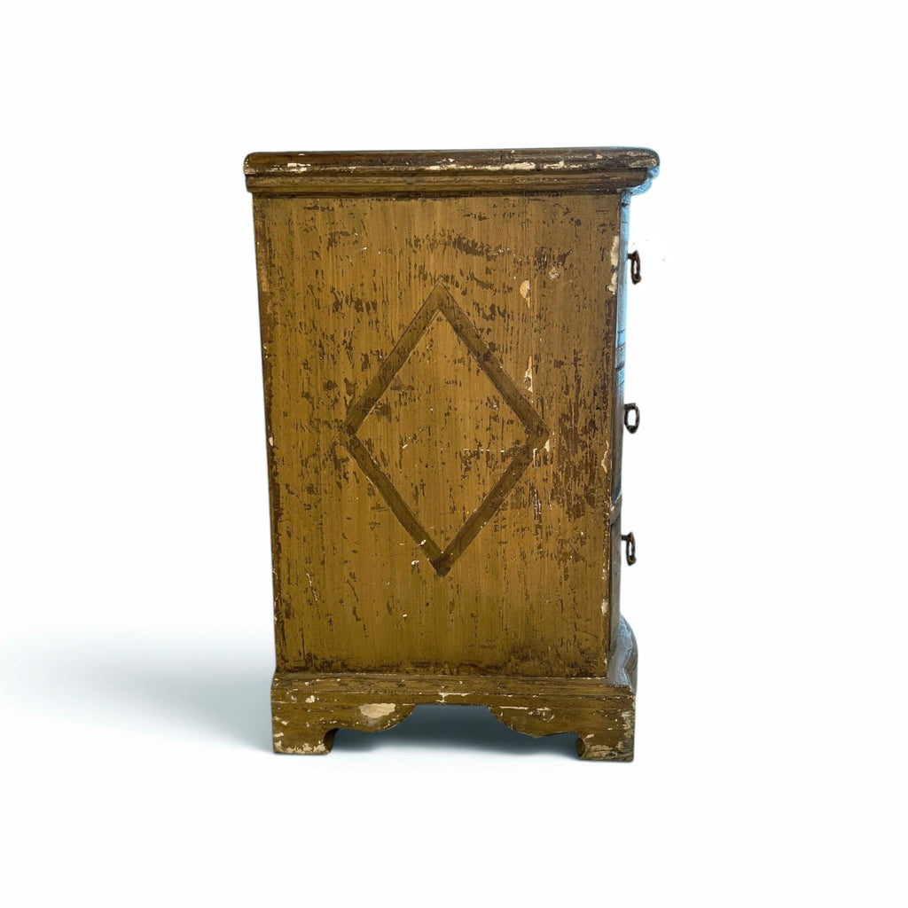 19th Century Crossbow Front Italian Painted Chest