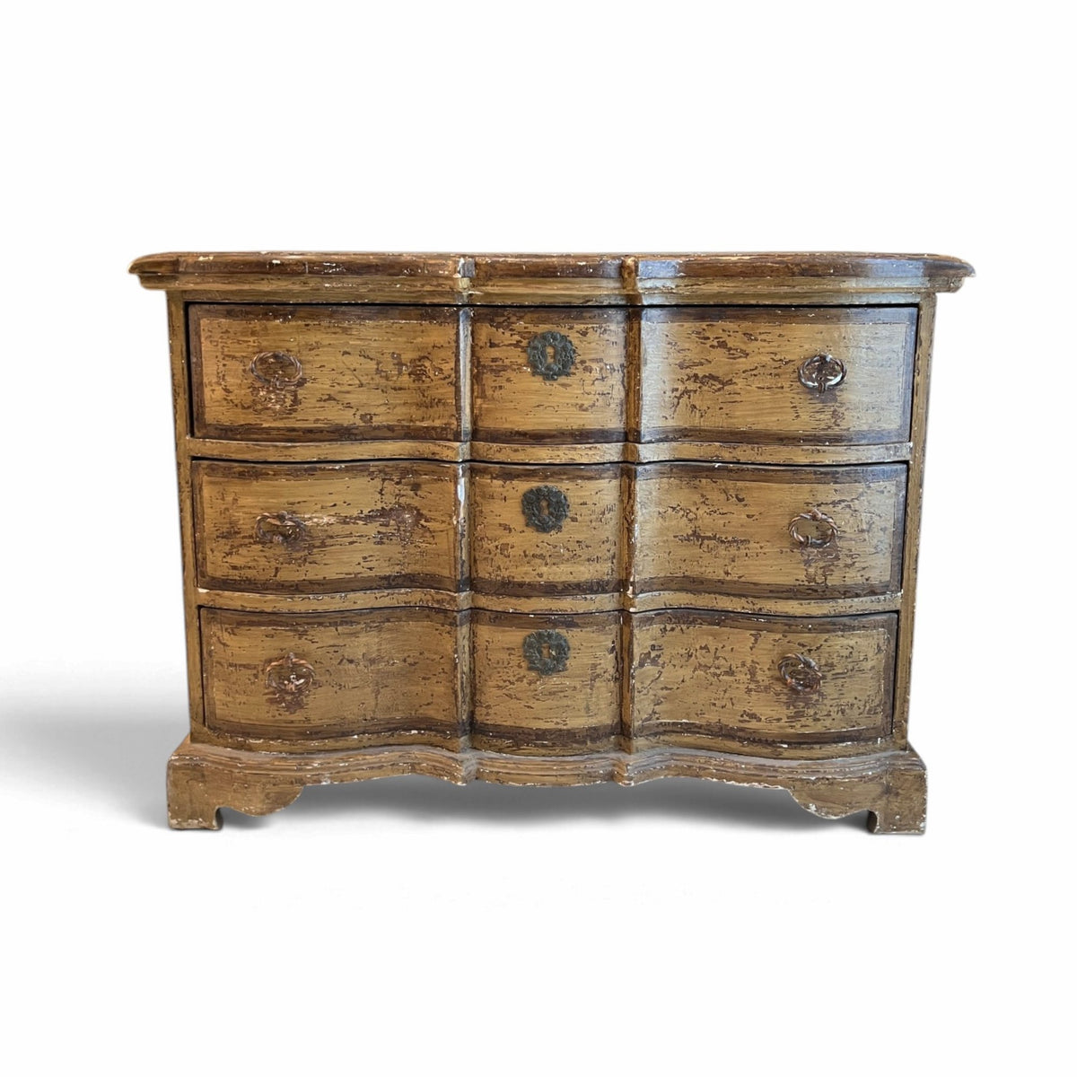 19th Century Crossbow Front Italian Painted Chest