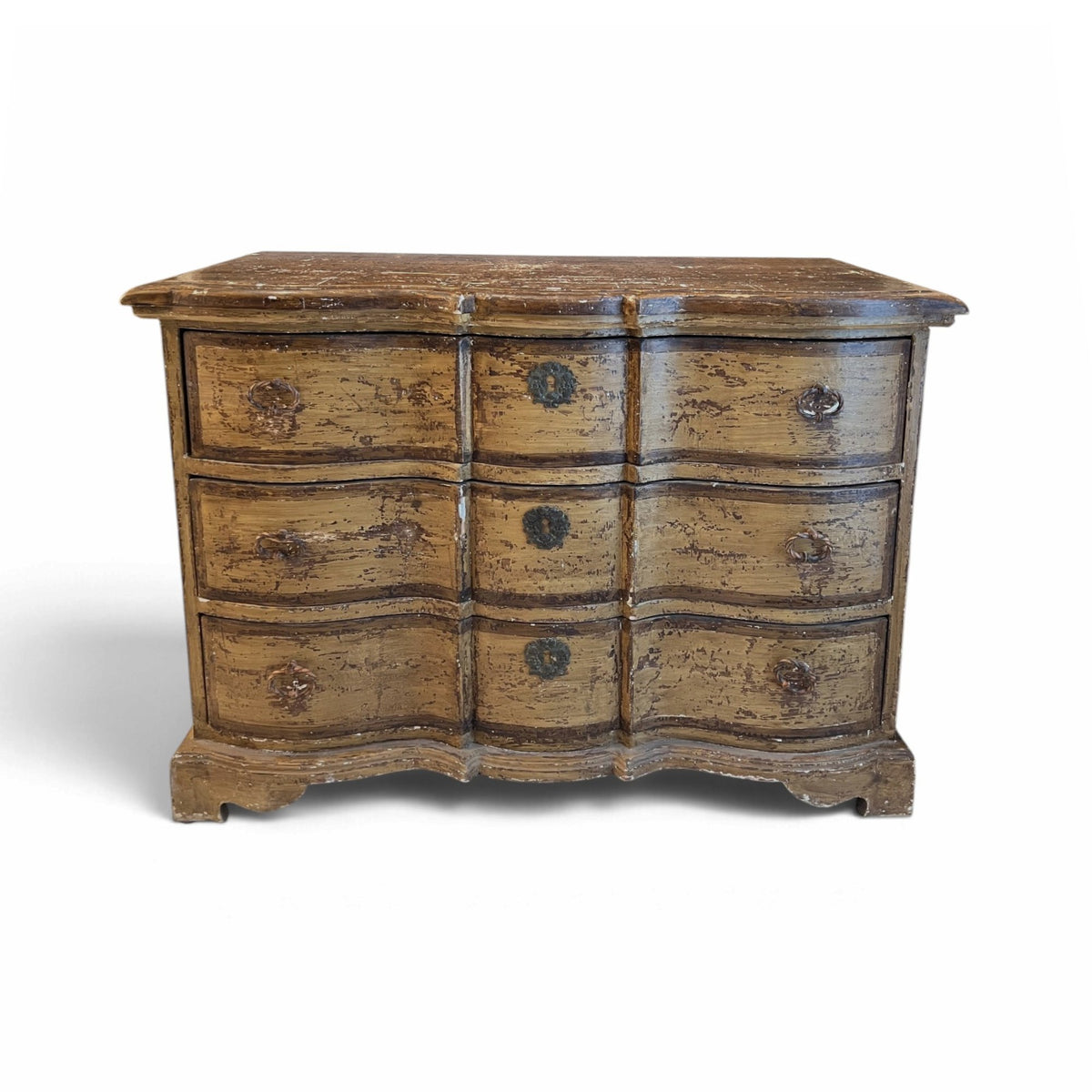 19th Century Crossbow Front Italian Painted Chest