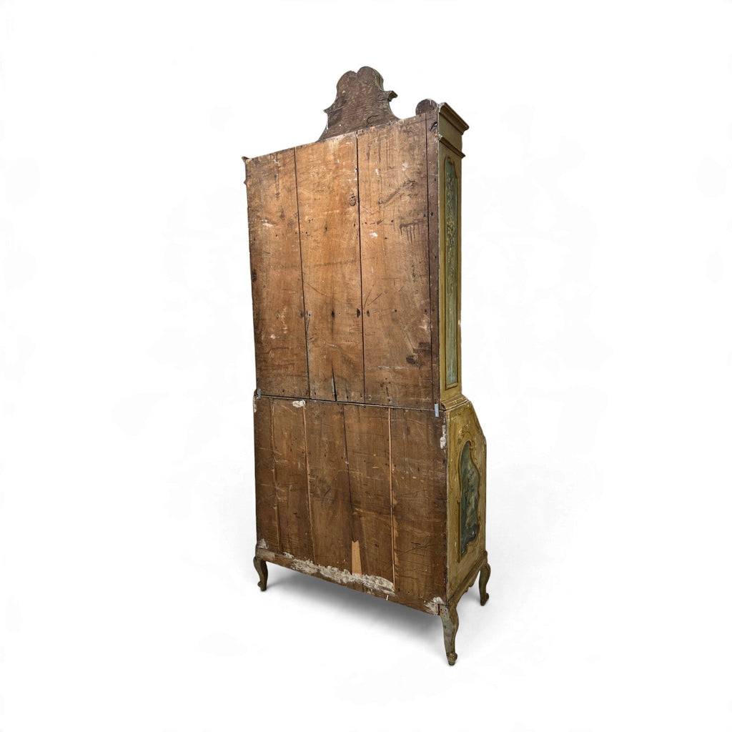 19th Century Italian Painted Secrétaire with Landscapes & Cabriole Legs