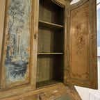 19th Century Italian Painted Secrétaire with Landscapes & Cabriole Legs