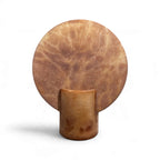 Contemporary Spanish Pair of Amber Alabaster Disc Lamps - Small