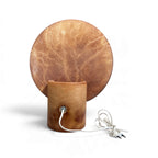 Contemporary Spanish Pair of Amber Alabaster Disc Lamps - Small