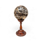 19th Century Italian Marble Sphere Sculpture on Wood Stand