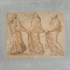 17th Century Northern School 3 Draped Women in 19th Century Gilded Frame