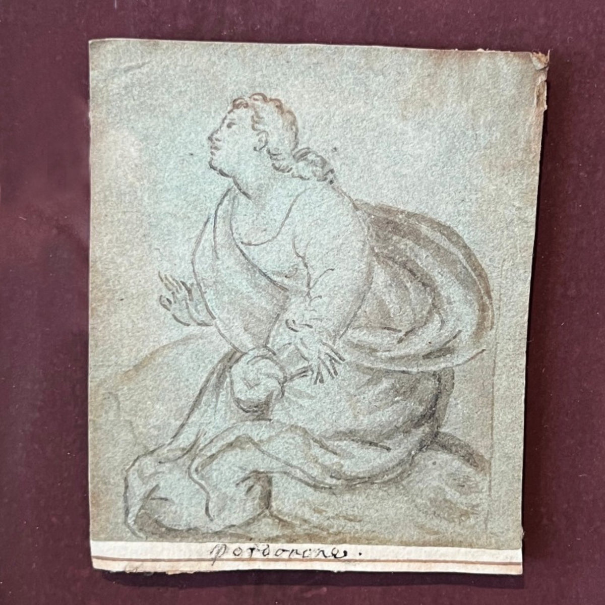 17th Century Northern School Draped Woman Framed