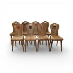19th Century Belgian Antique Chairs with Coat of Arms from Chateau