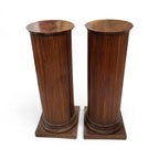 19th Century Italian Pair of Walnut Reeded Pedestals
