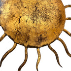 Vintage Spanish Gilded Iron Sun Chandelier
