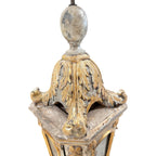 18th Century Italian Gilded & Painted Wood Lantern with Carved Acanthus Details from Piemonte