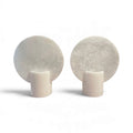 Contemporary Spanish Pair of White Alabaster Disc Lamps - Small