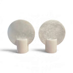 Contemporary Spanish Pair of White Alabaster Disc Lamps - Small