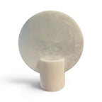 Contemporary Spanish Pair of White Alabaster Disc Lamps - Small