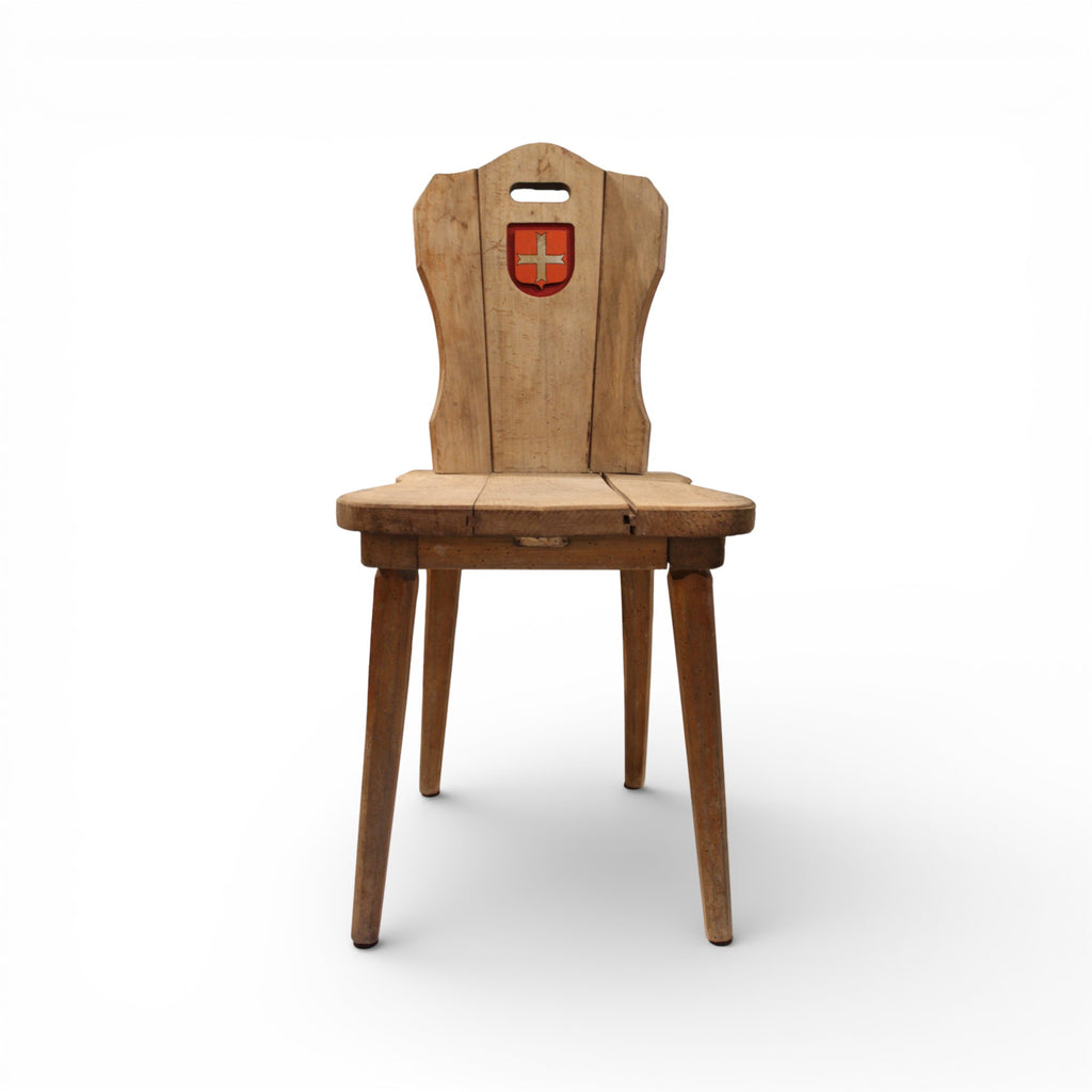 19th Century Belgian Antique Chairs with Coat of Arms from Chateau