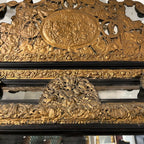 18th Century Belgian Mirror with Ebonized Wood & Embossed Copper