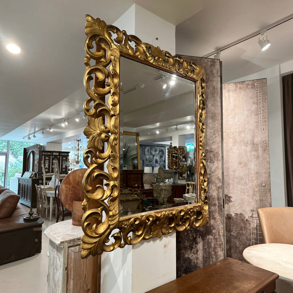 19th Century French Baroque Gilded Wood Mirror