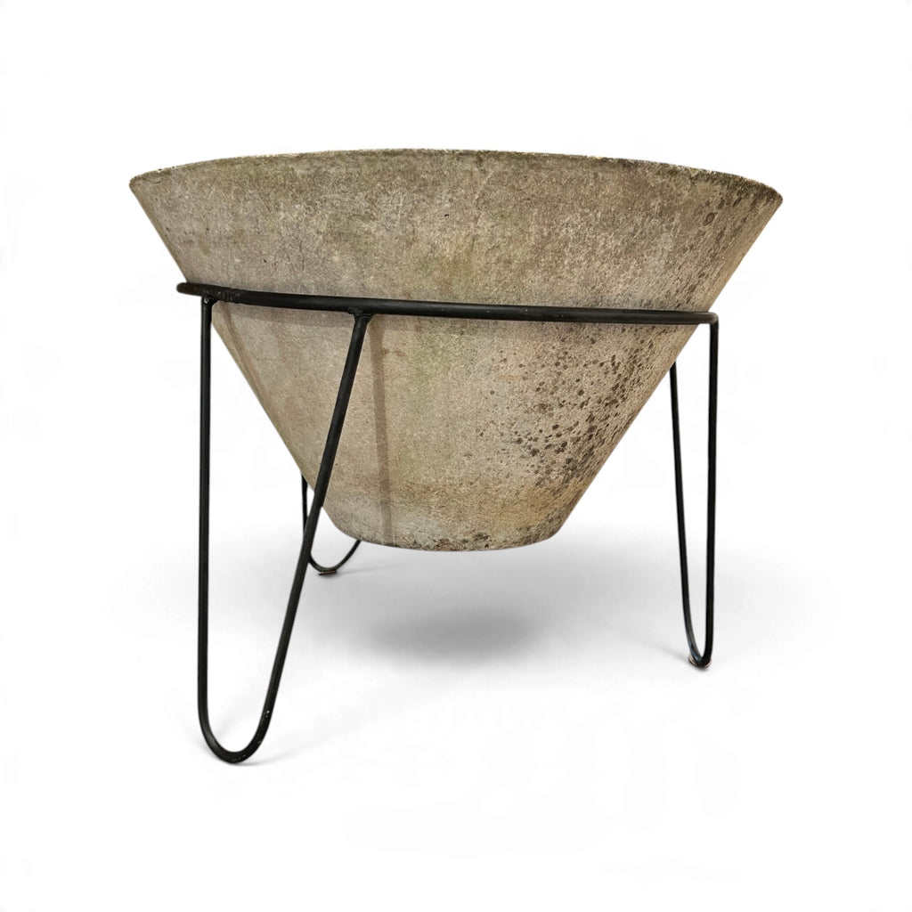 Vintage European Jardiniere with Iron Stand