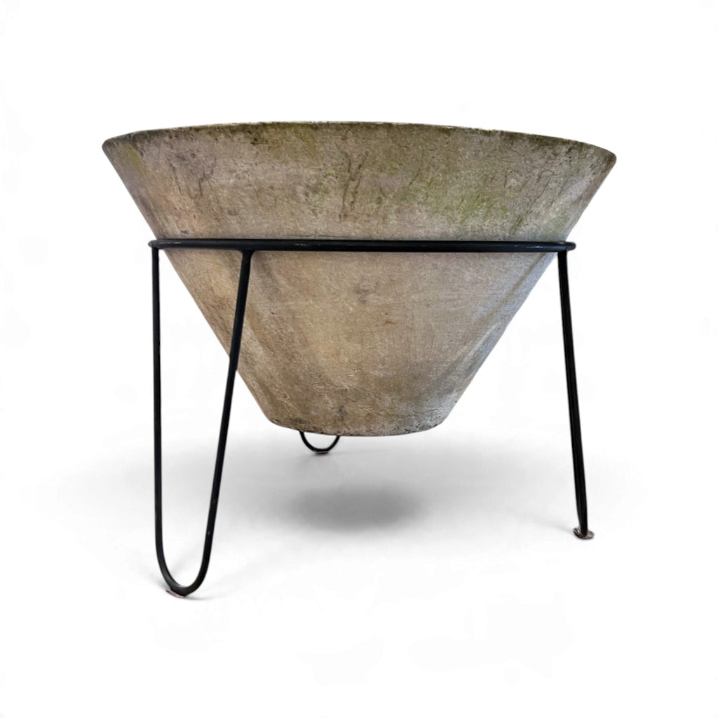 Vintage European Jardiniere with Iron Stand