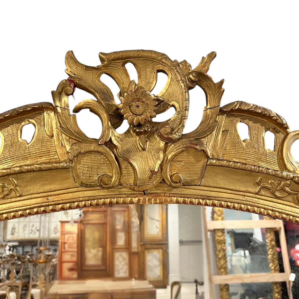 18th Century French Regence Mirror with Sunflower