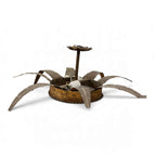 Vintage Spanish Gilded Iron Sun Chandelier with Glass
