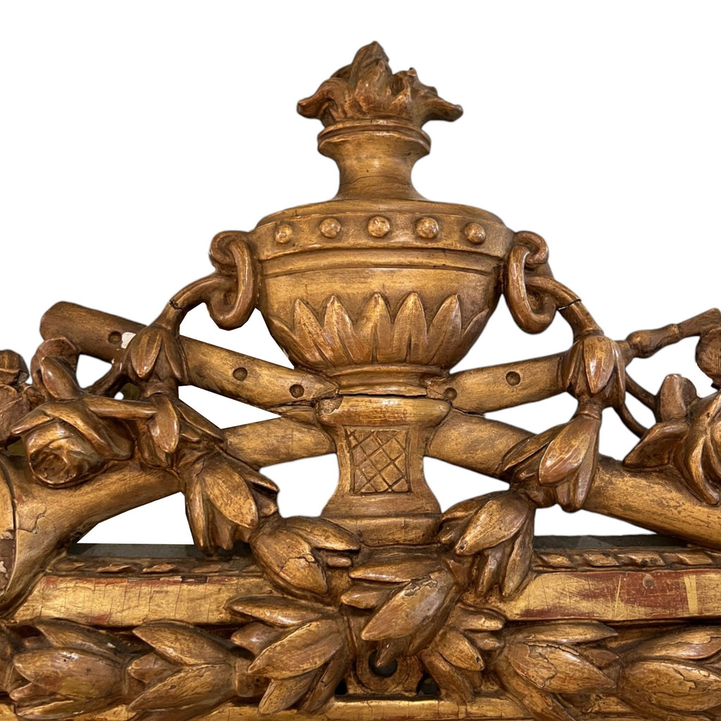 19th Century French Louis XVI Mirror with Urn Carving