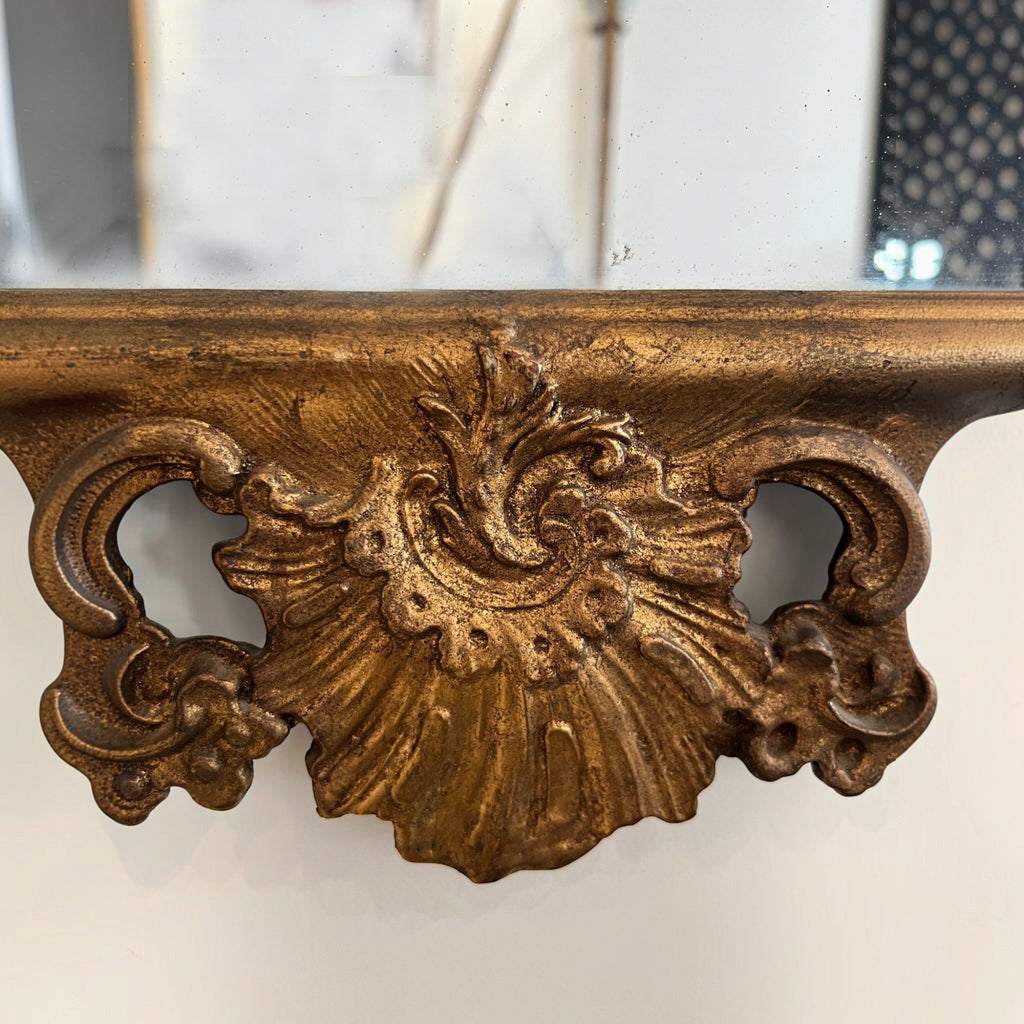 18th Century French Gilded Mercury Mirror with Shells, Acanthus & Roaille