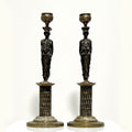 19th Century Empire Style Pair of Figural Candlesticks