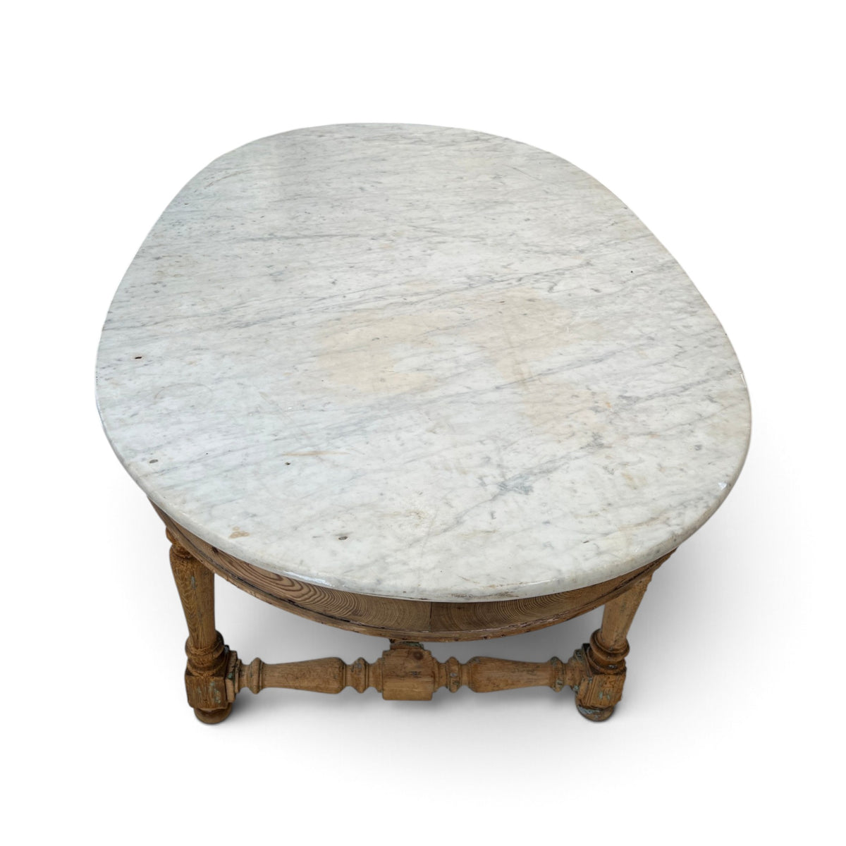 19th Century French Gibier Table with White Marble Top from a Chateau