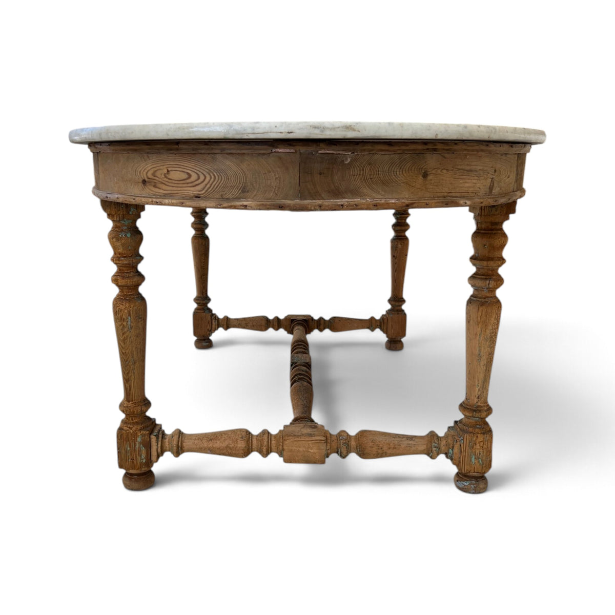 19th Century French Gibier Table with White Marble Top from a Chateau